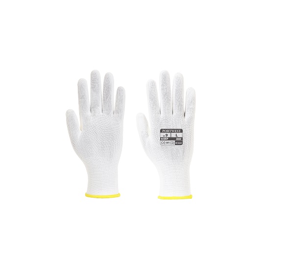 A020WHR - Rękawice montażowe dziane nylonowe bezszwowe niepylące białe A020 PORTWEST (op. 12 par)